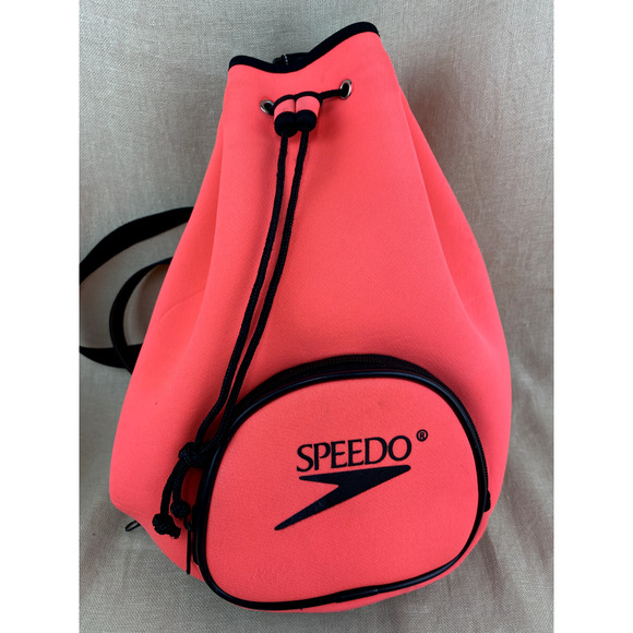 Speedo Neoprene Expandable Bucket Style Swim Bag Draw String Sling Straps Pink - Picture 6 of 8
